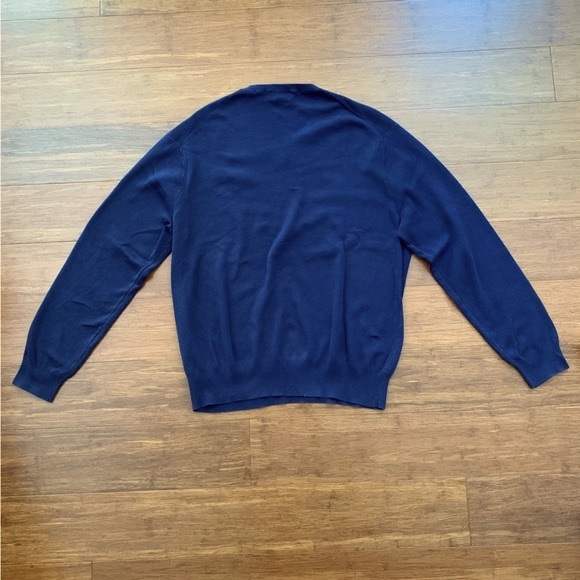 Vintage Polo Ralph Lauren Men’s Navy Blue Pima Cotton V-neck Sweater Size XL - Picture 2 of 5